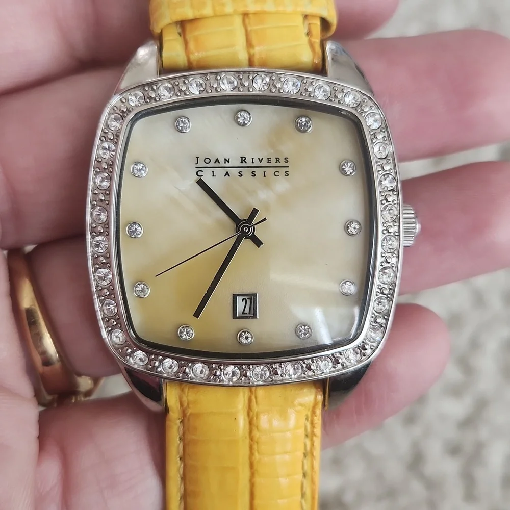Yellow Joan Rivers‎ Watch with Crystal Accents